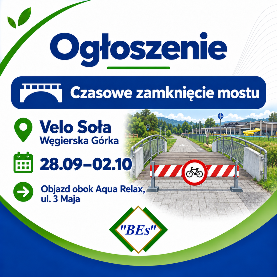 Czasowe zamknięcie mostu na trasie 