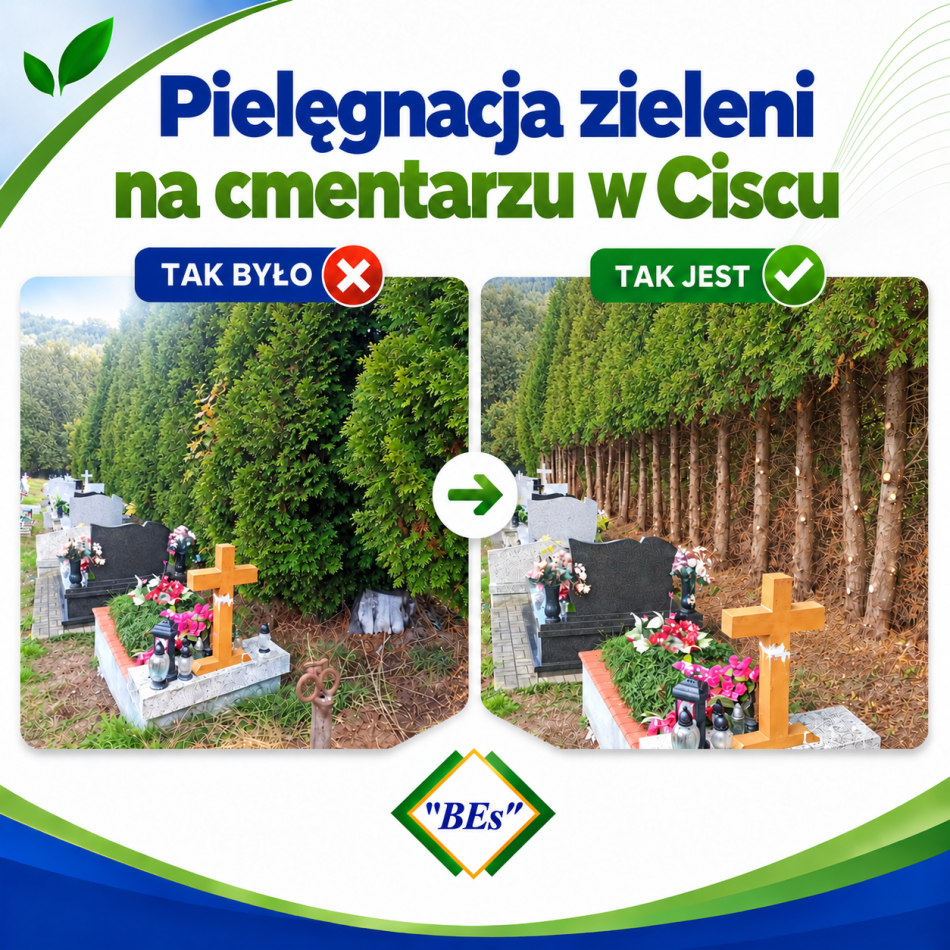 Zakończenie prac porządkowych i pielęgnacyjnych na terenie cmentarza w Ciscu